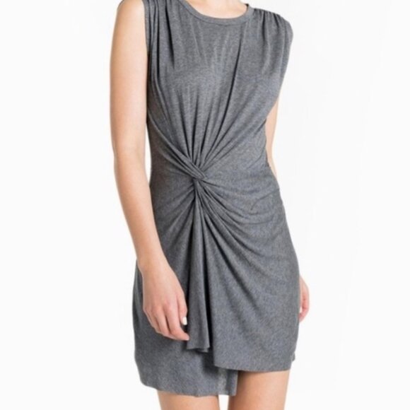 A.L.C. Ruched Gray Shirt Dress - Picture 2 of 7